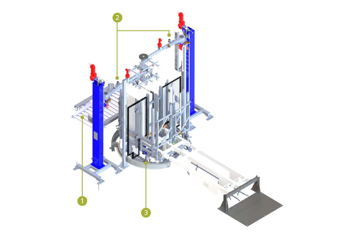 Abschiebetechnik Neuglasabschieber BMS UNIPAL 201 Zwischenlagerhandling Abschiebetechnik Neuglasabschieber BMS UNIPAL 201- Zwischenlagerhandling